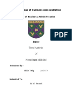 Trend Analysis of Noon Sugar Mills LTD