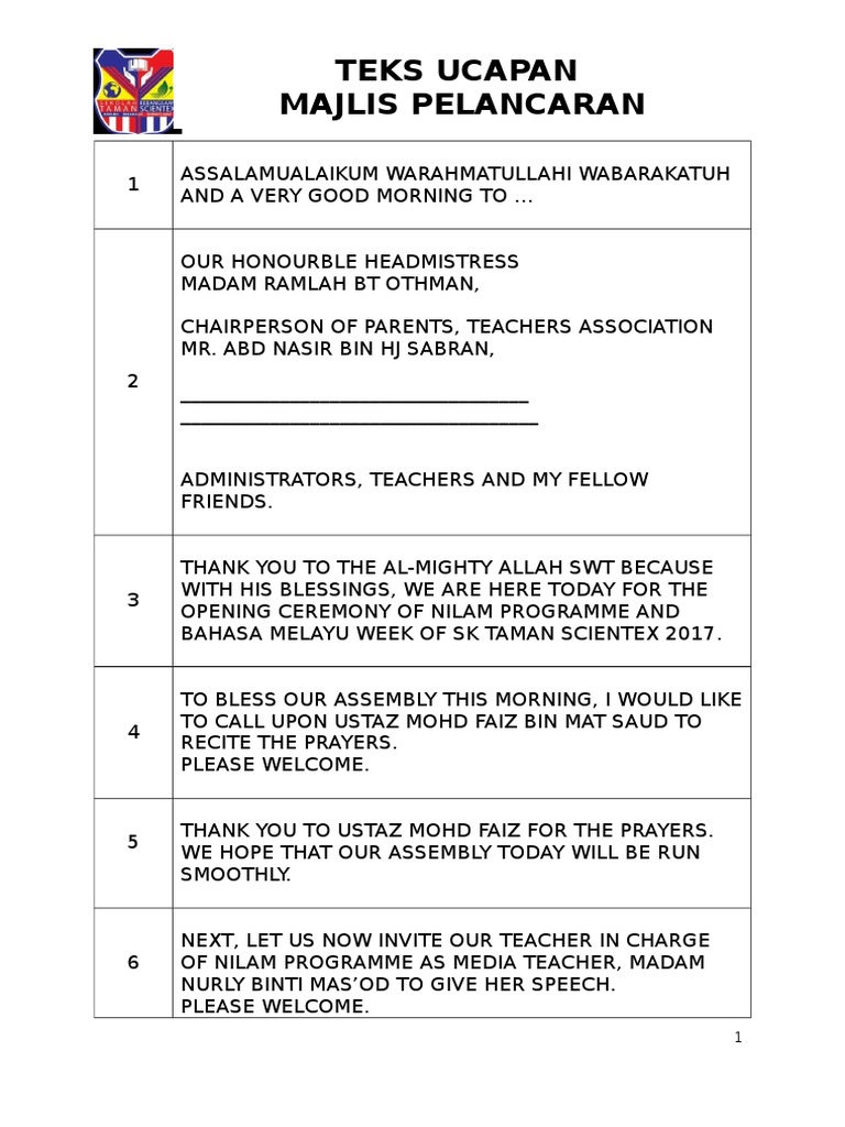 Mc Text For Nilam Programme Pdf