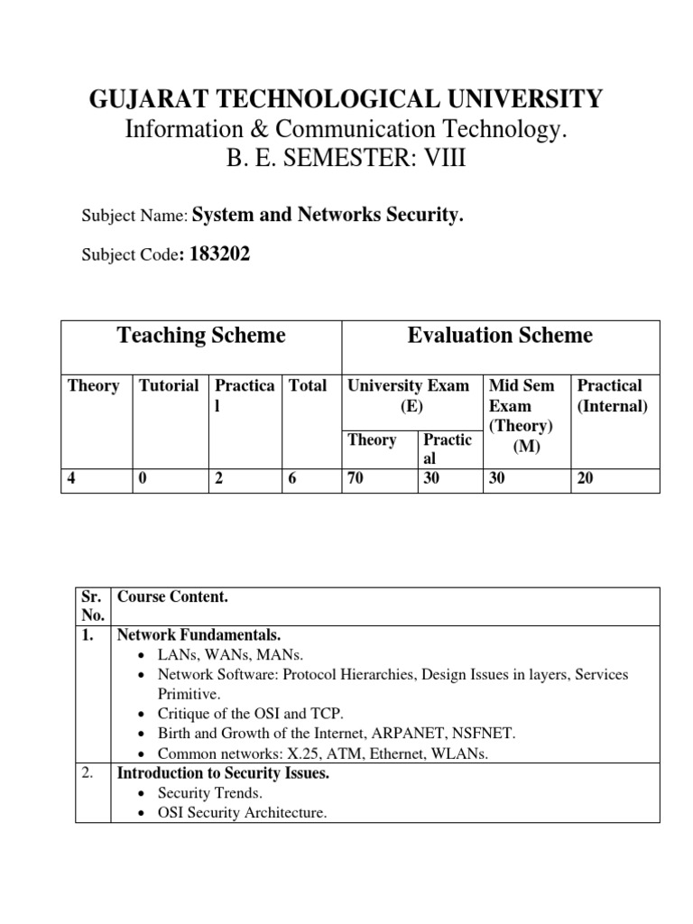 System and Network Security Course Overview | PDF | Computer Security ...