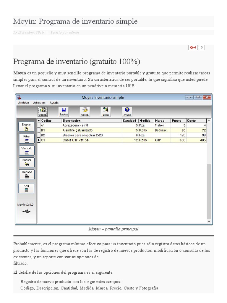 Moyín: Software de Inventario Gratis | PDF | Informática