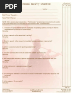 Access Security Checklist