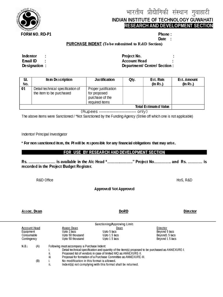 Form No. RD p1 Indent - 0 | Download Free PDF | Government | Business