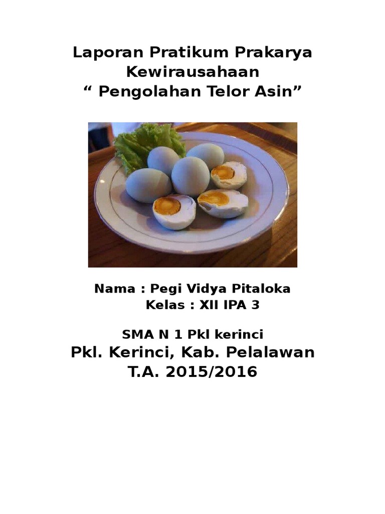 Laporan Kewirausahaan Telor Asin