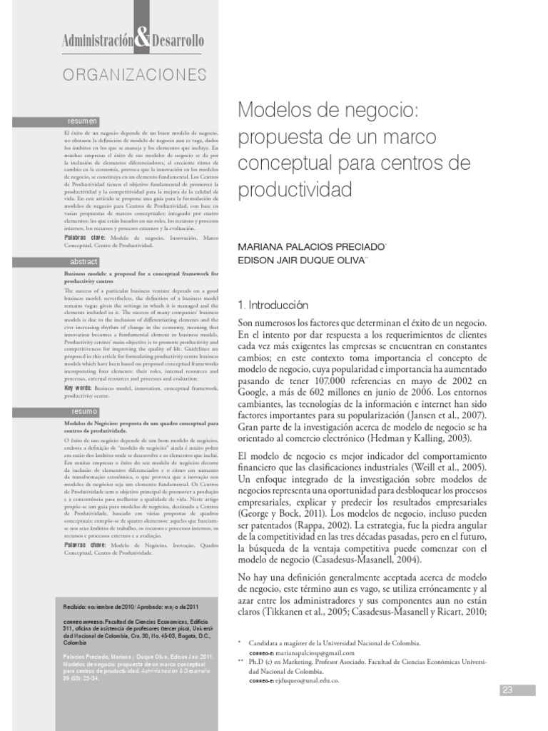Tipos de Empresa y Modelos de Negocio | PDF | Modelo de negocio ...