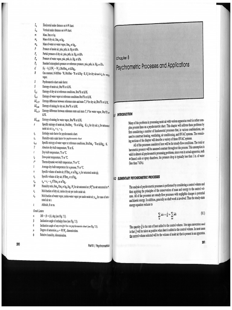 Chapter 8 - Psychrometric Processes and Applications PDF | PDF