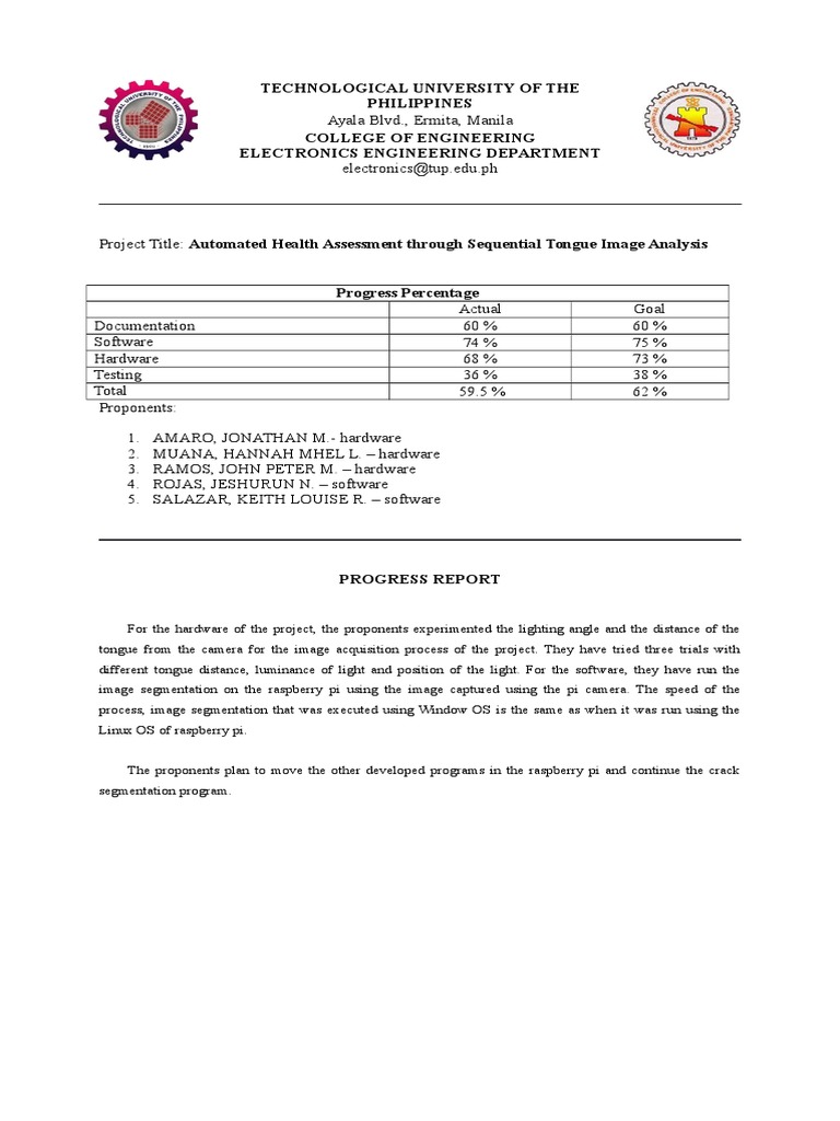 Progress Report | PDF | Software | Computer Engineering