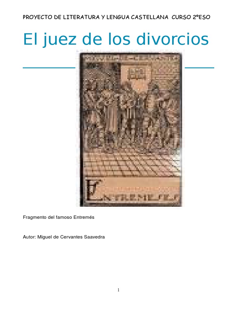 El Juez de Los Divorcios 2 Divorcio Miguel De Cervantes