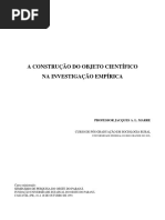 MARRE, Jacques. a Construção Do Objeto Científico Na Investigação Empírica