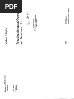 トム M. Taylor) Pseudodifferential Operators and Nonli | PDF