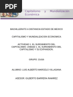 Actividad 1. El Surgimiento Del Capitalismo