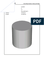 Shape Cylinder Diameter 6' Height 12' Material Iron (480 LBS/FT) 339.292 FT Weight 162,860 Lbs