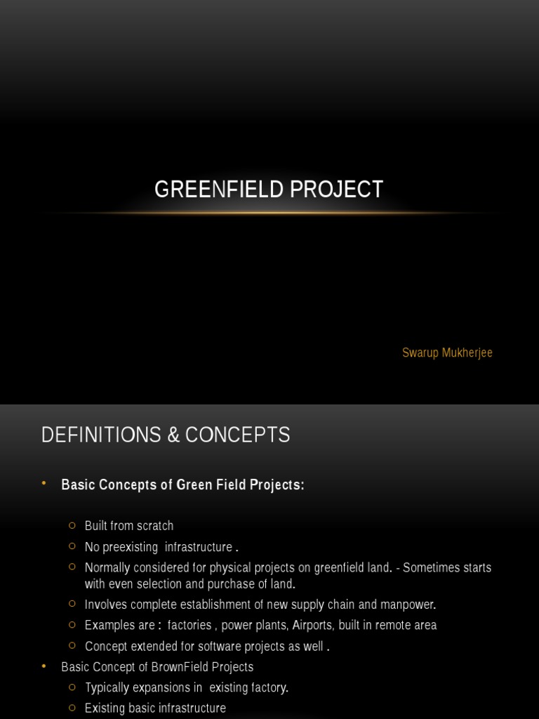 Understanding Greenfield Projects | PDF | Environmental Impact ...