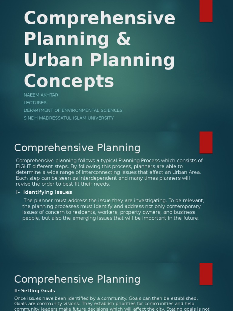 Comprehensive Planning Pdf Urban Planning Urbanization