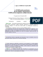 Legea 87 - 2006 PT Aprob OUG75 - 2005 Privind Asigurarea Calităţii Educaţiei