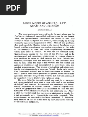Early Modes Of Ijtihad Pdf Quran Islam