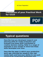 Evaluation of Your Practical Work For G325: Section A