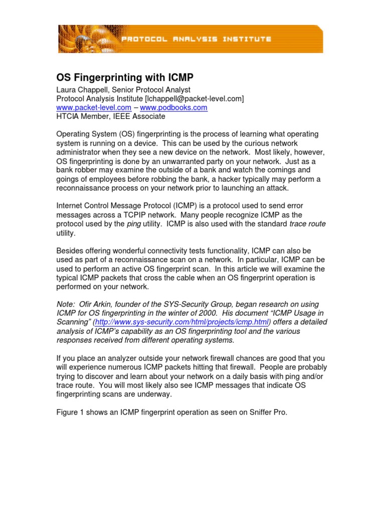 ICMP-Based OS Fingerprinting Explained | PDF | Internet Architecture ...
