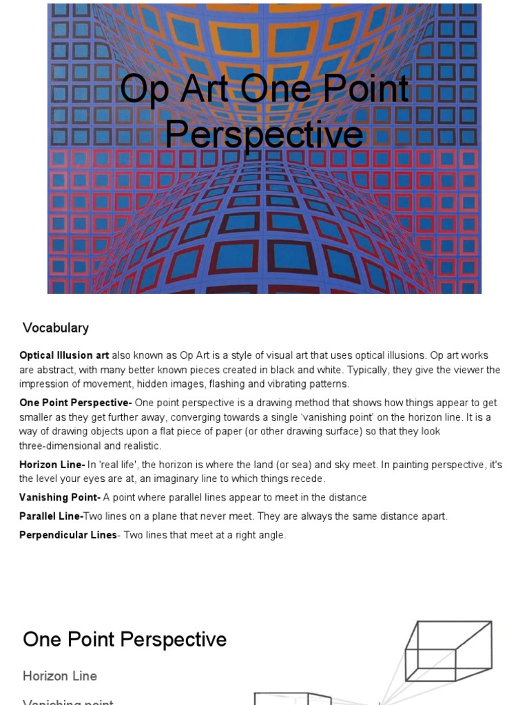 Op Art: One Point Perspective Guide | PDF | Philosophy | Art