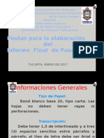 Pautas para La Elaboracion Informe Pasantías 1-2017