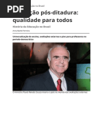 Educacao Pos Ditadura Qualidade Para Todos