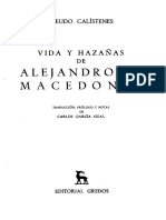 Pseudo Calistenes Vida y Hazanas de Alejandro de Macedonia