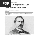 Primeira Republica Um Periodo de Reformas