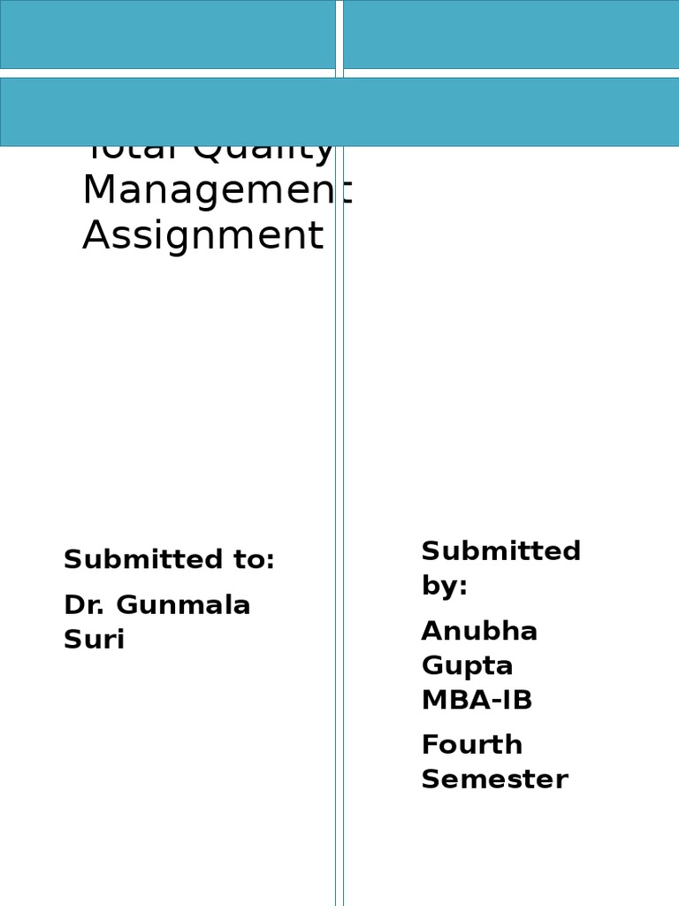 total quality management assignment pdf