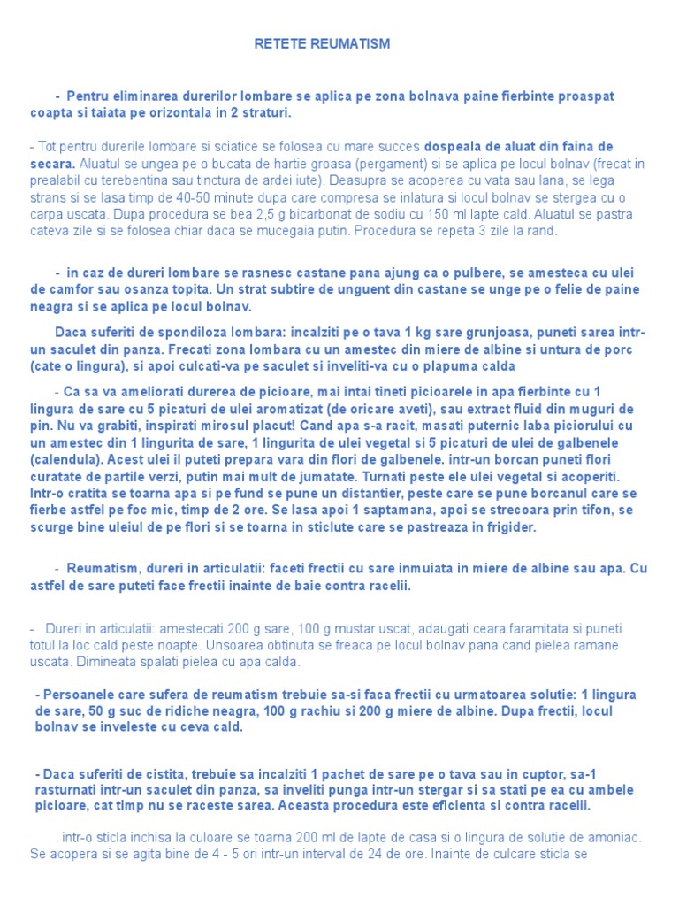 Retete Reumatism | PDF