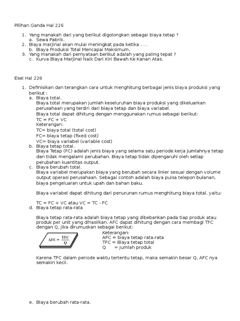 Jawaban Sadono Mikro Halaman 226