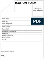 Government Job Application Form