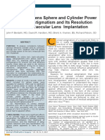 The Effect of Lens Sphere and Cylinder Power On Residual Astigmatism and Its Resolution After Toric Intraocular Lens Implantation