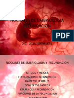 Nociones de Embriologia Fecundacion