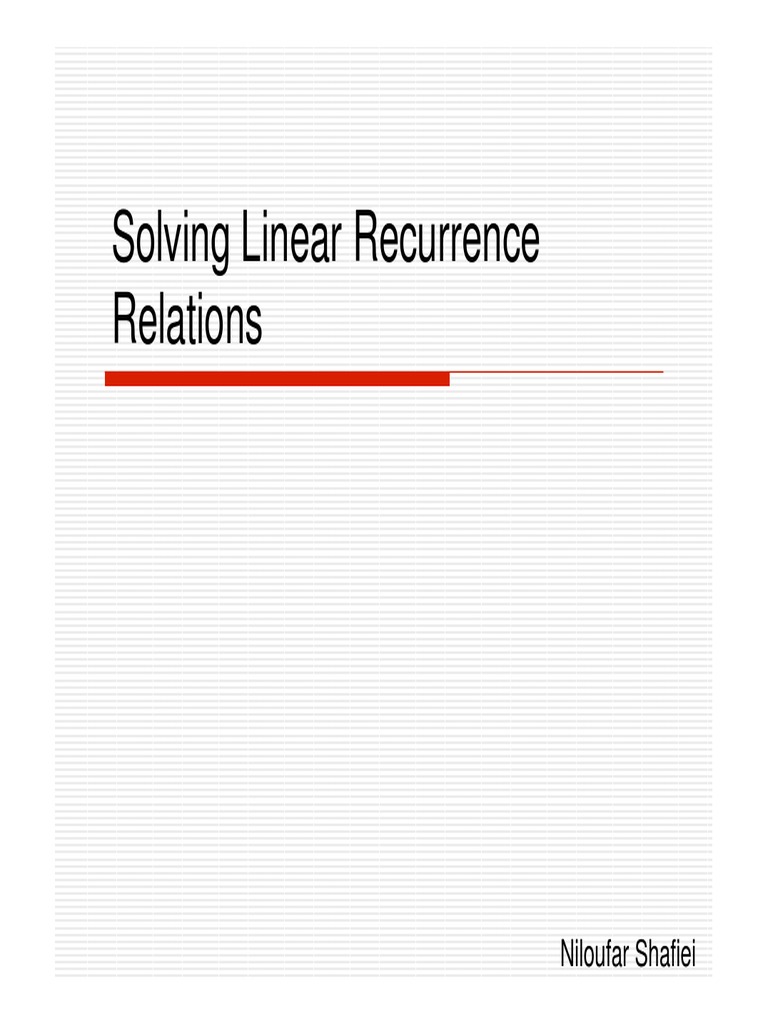 Solving Linear Recurrences Explained | PDF