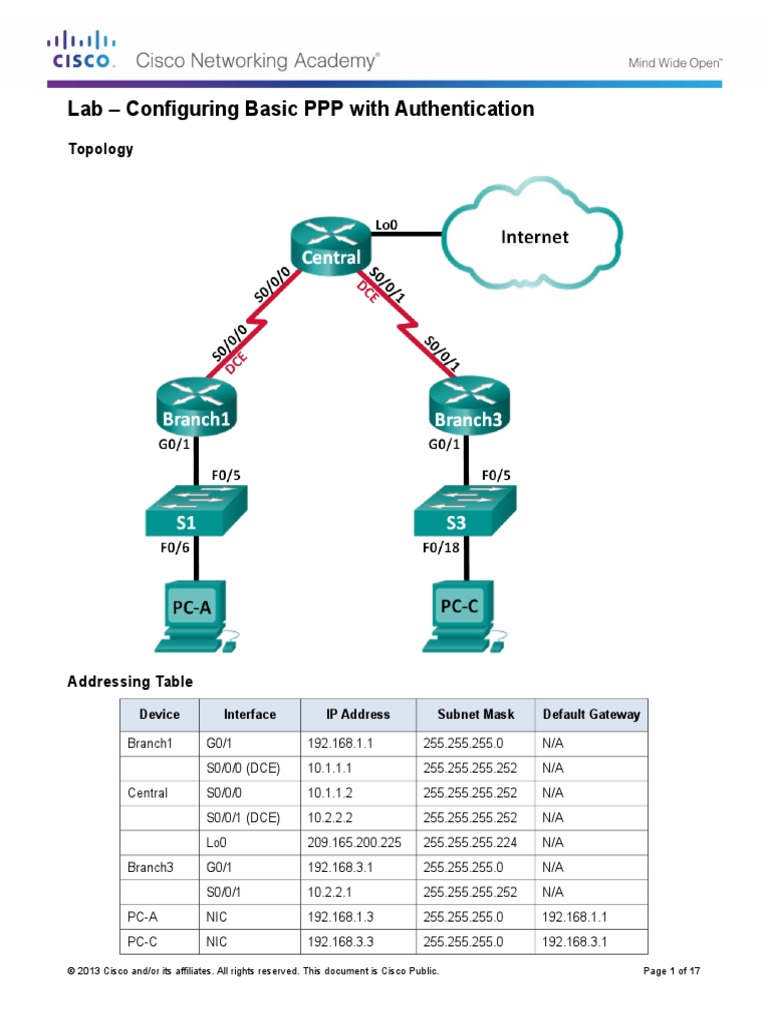 3.3.2.8 Lab - Configuring Basic PPP With Authentication | PDF