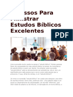6 Passos Para Ministrar Estudos Bíblicos Excelentes