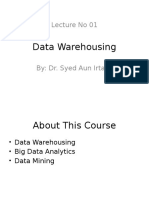 Data Warehousing: Lecture No 01
