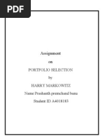 Download PORTFOLIO SELECTION  by  HARRY MARKOWITZ by Prashanth PB SN34607156 doc pdf