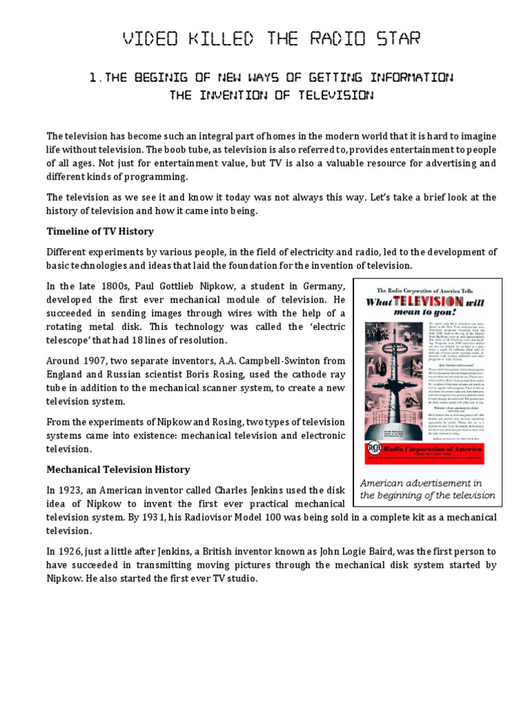 History of Television's Evolution | PDF | Television | Mobile Phones