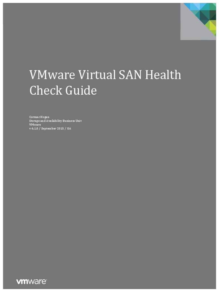 Vmware Virtual San Health Check Guide 6.1 | PDF | Digital Technology ...