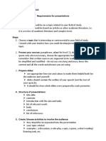 English C1 Requirements For Presentations - 2016 PDF