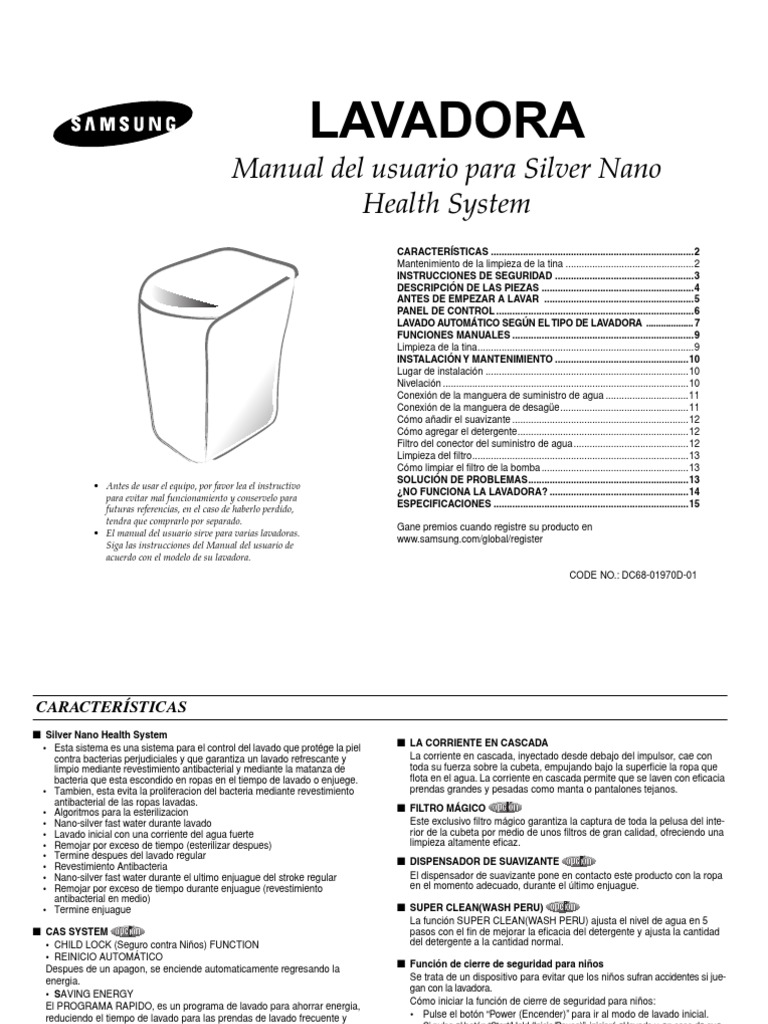 Manual Lavadora Samsung Digital