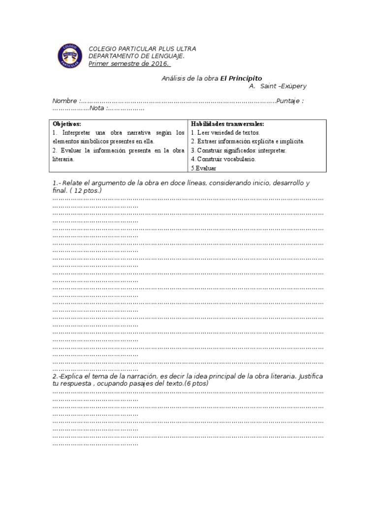 Analisis Del Principito