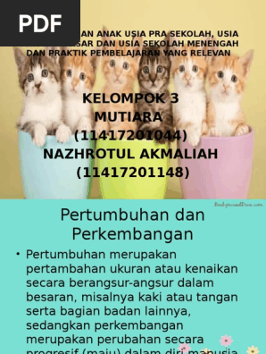 Kelompok 3 Perkembangan Anak Usia Pra Sekolah, Usia Sekolah Dasar 