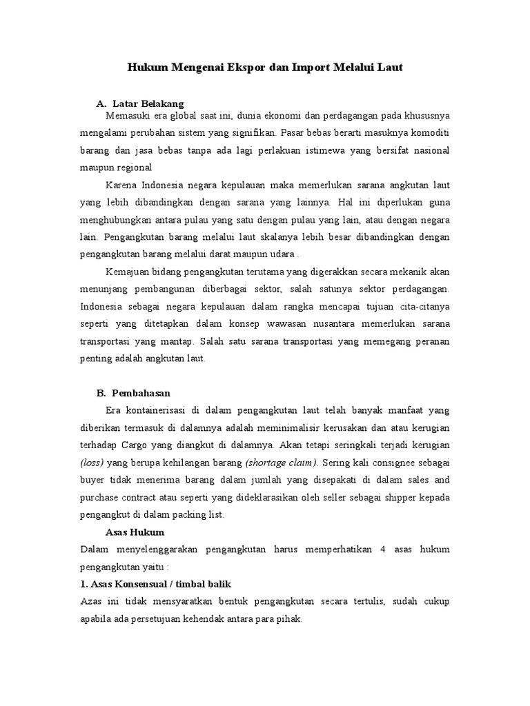 Hukum Ekspor Impor