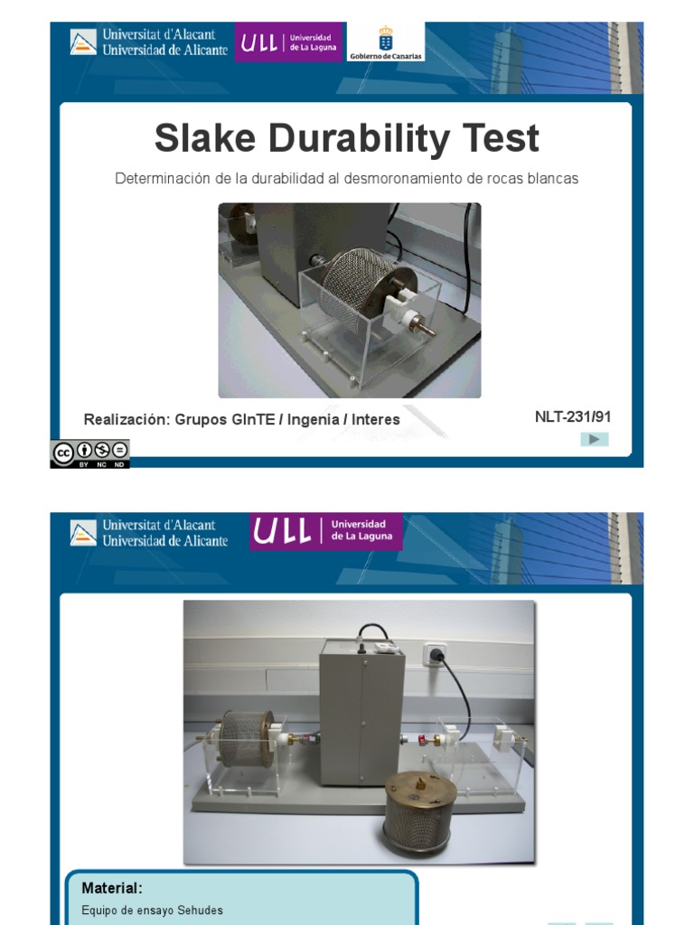 Prueba de Durabilidad Slake de Rocas | PDF