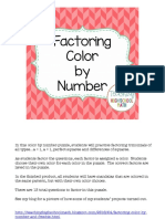 Algebra Factoring Color by Number