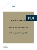 Research Scholarship Applicant Guide