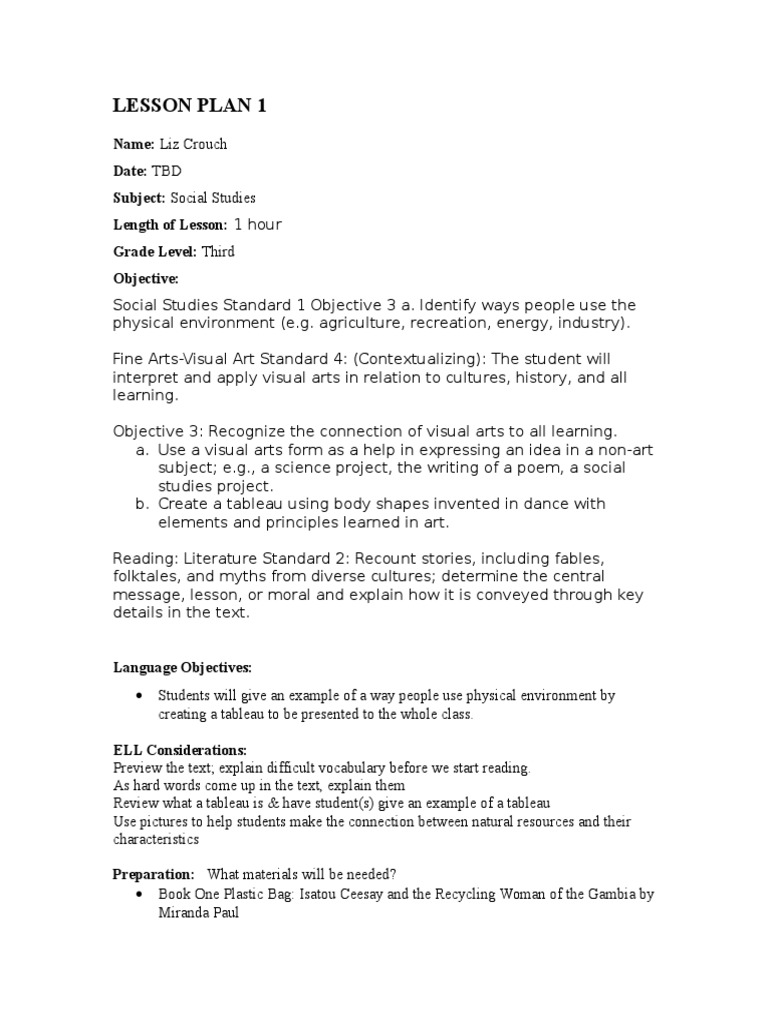 Social Studies Learning Differences Lesson Plan PDF Lesson Plan