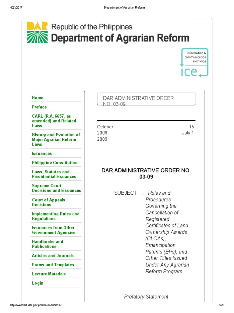 Dar Administrative Order No. 03 09 | PDF | Tribunal | Article One Of ...