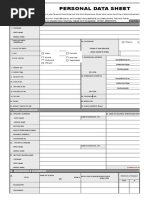 CS Form No. 212 Revised Personal Data Sheet 2 - New